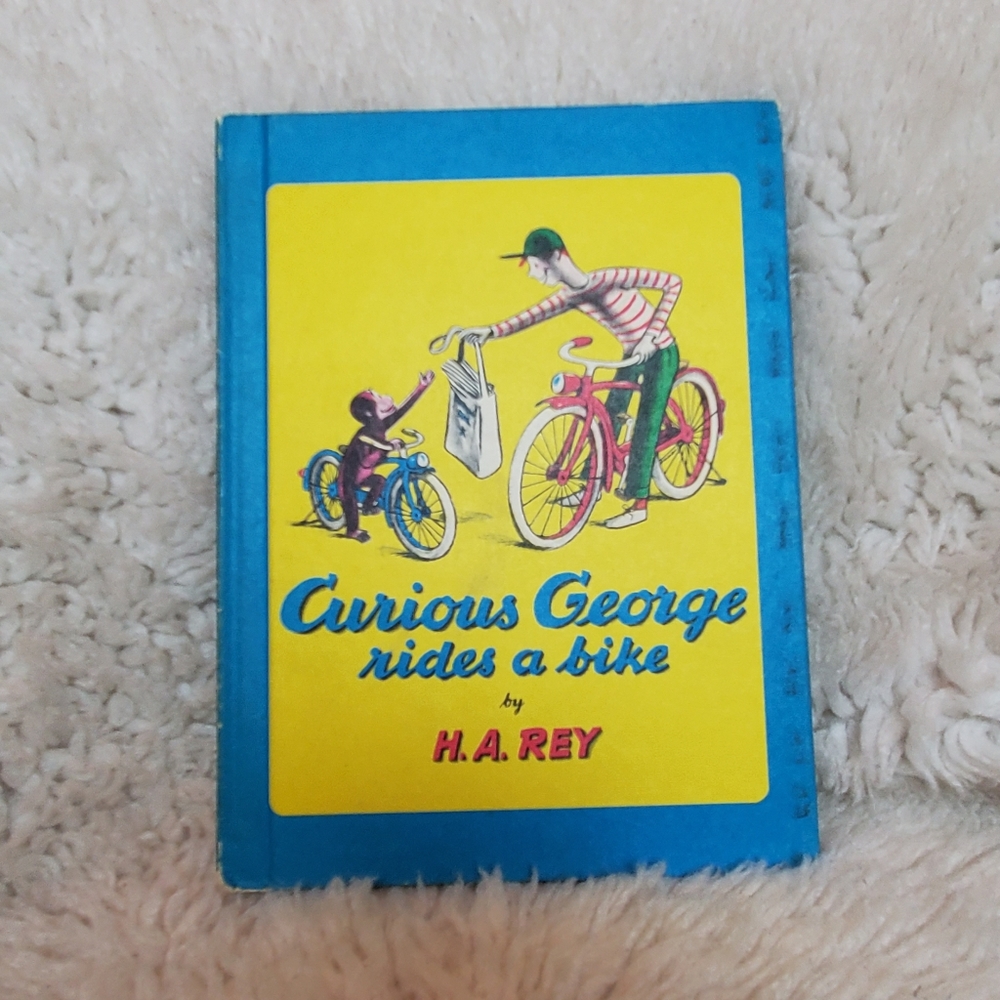 Vintage Curious George Rides A Bike 1952 H.A. Rey Hardback